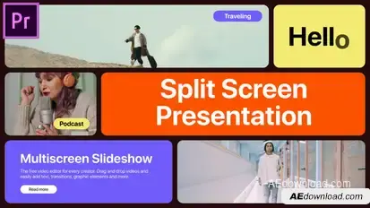 Multiscreen Slideshow Trendy MOGRT for Premier Pro Premiere Pro template preview