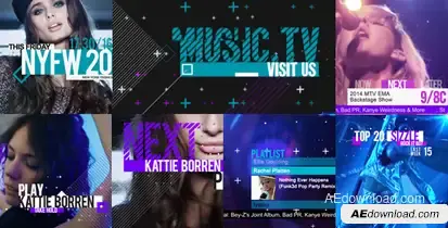 Music and Entertainment TV Broadcast Pack Video Displays template preview