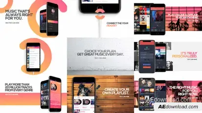 Music App Promo Video Displays template preview
