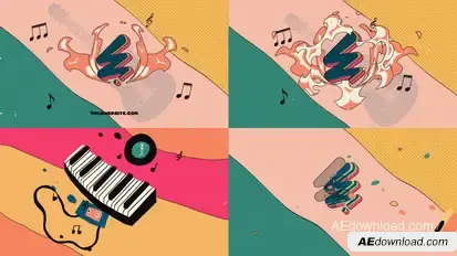 Music Colorful Logo Opener for Premiere Pro Premiere Pro template preview