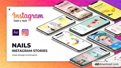 Nails Instagram Stories Video Displays template preview
