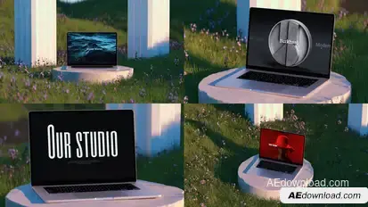 Nature Laptop Mockup Premiere Pro template preview