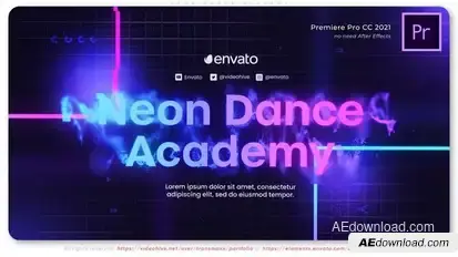 Neon Dance Academy Premiere Pro template preview