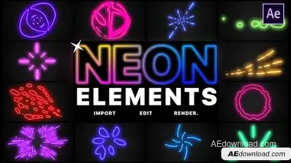 Neon Elements | After Effects Video Displays template preview
