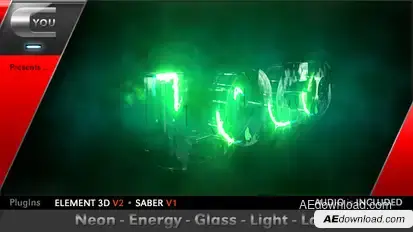 Neon Energy Glass Light Logo Video Displays template preview