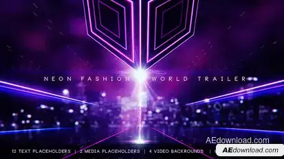 Neon Fashion World Trailer  Video Displays template preview