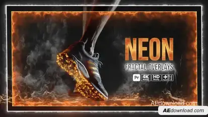 Neon Fractal Overlays for Premiere Pro Premiere Pro template preview