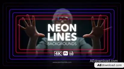 Neon Lines Backgrounds for Premiere Pro Premiere Pro template preview