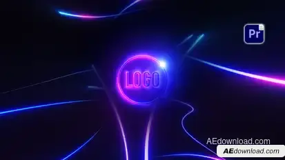 Neon Lines Logo Reveal Premiere Pro template preview