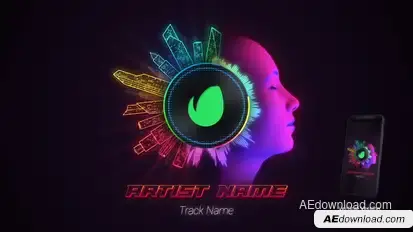 Neon Music Visualiser Video Displays template preview