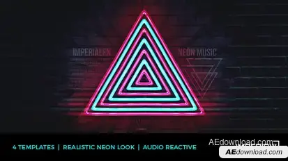 Neon Music Visualizer Audio React Video Displays template preview