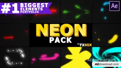 Neon Shape Elements | After Effects Video Displays template preview