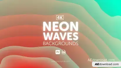 Neon Waves Backgrounds for Premiere Pro Premiere Pro template preview