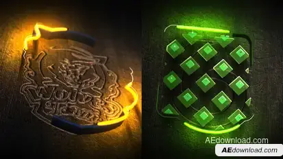 Neon Wood Logo Reveal Video Displays template preview