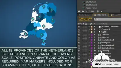 Netherlands Map Kit Video Displays template preview