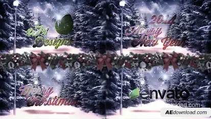 New Year & Christmas Logo Grettings Video Displays template preview