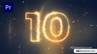 New Year Countdown 2025 Premiere Pro template preview