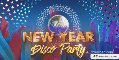 New Year Disco Party Video Displays template preview