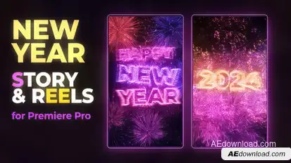 New Year Story Premiere Pro template preview