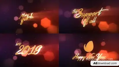 New Year Wishes | 3D Logo Text Video Displays template preview