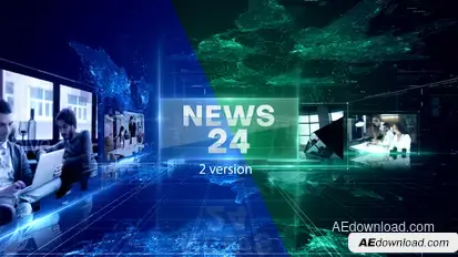 News 24 Intro Video Displays template preview