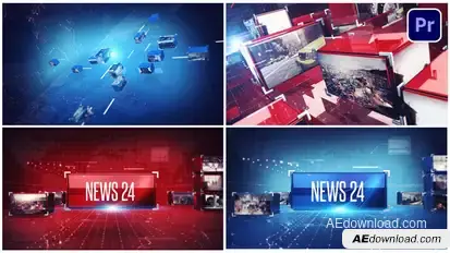 News Broadcast Opener Premiere Pro template preview