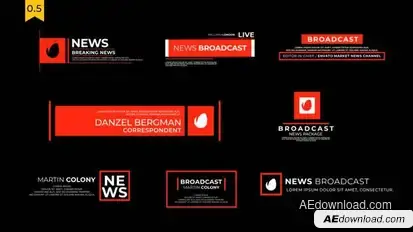 News Lower Thirds V.5 Premiere Pro template preview