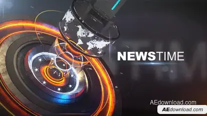 News Time Broadcast Opener Video Displays template preview