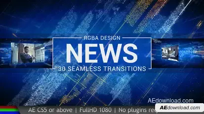 News Transitions Video Displays template preview
