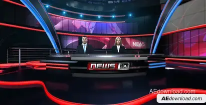 News Virtual Studio Set Video Displays template preview