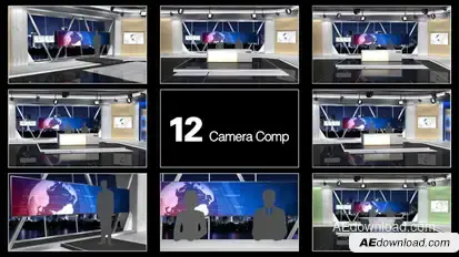 NewsStudio 100 Video Displays template preview