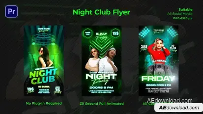 Night Club Flyers Premiere Pro template preview