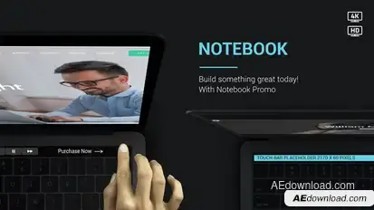 Notebook Website Promo v2 Video Displays template preview