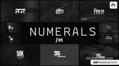 Numerals 01 Premiere Pro template preview