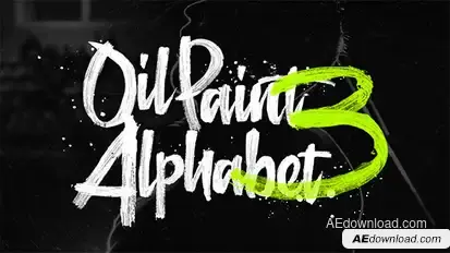 Oil Paint Alphabet 3 Video Displays template preview