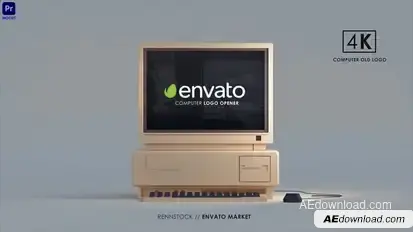 Old Computer Mockup Premiere Pro template preview