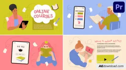 Online School Explainers for Premiere Pro Premiere Pro template preview