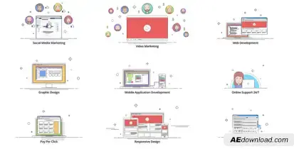 Outline - Explainer Kit Video Displays template preview