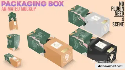 Packaging Box Animated Mockup Video Displays template preview