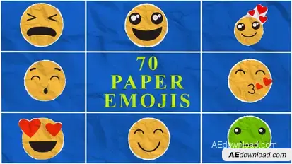 Paper Emoji Pack Premiere Pro template preview