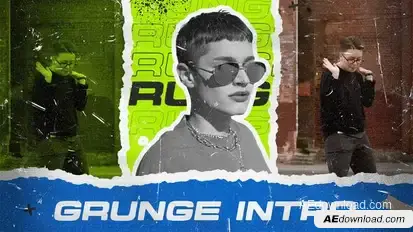 Paper Grunge Intro | MOGRT Premiere Pro template preview