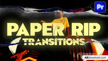 Paper Rip Transitions Pack Premiere Pro template preview