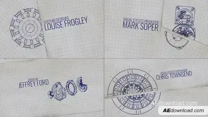 Paper Roll Credits Video Displays template preview