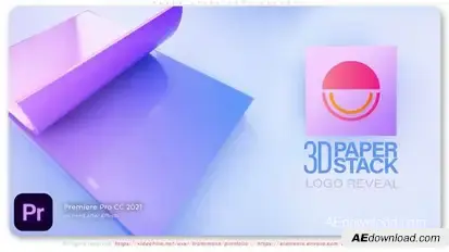 Paper Stack Logo Reveal Premiere Pro template preview