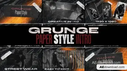 Paper Style Grunge Intro (MOGRT) Premiere Pro template preview