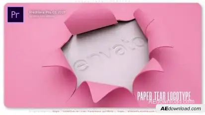 Paper Tear Logotype Premiere Pro template preview