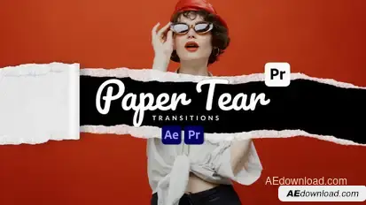 Paper tear Transitions for Premiere Pro Premiere Pro template preview