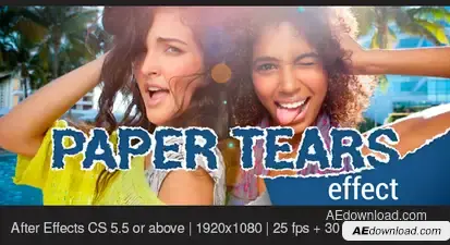 Paper Tears Video Displays template preview