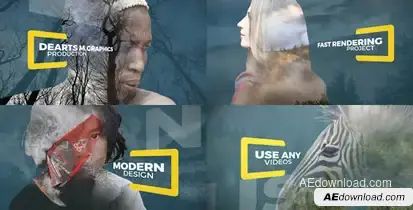 Parallax Double Exposure Video Displays template preview