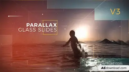 Parallax Glass Slides Video Displays template preview